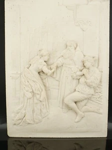 Alabaster Plakette Vorbereitung für die geheime Hochzeit ~ Augusto Rivalta 1895 - Bild 1 von 6