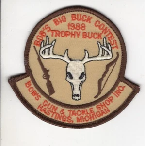 1988 BOB'S GUN & TACKLE BUCK CONTEST HASTINGS, MI. PATCH #20 -MICHIGAN HIRSCH-BÄR - Bild 1 von 1