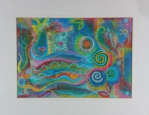 Original Abstract Recycled Mixed Media Painting By Alison M Williams - Picture 1 of 8