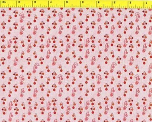 Kleine rosa und rote Kirschen auf hellrot Meterware CFLRED00220 - Bild 1 von 1