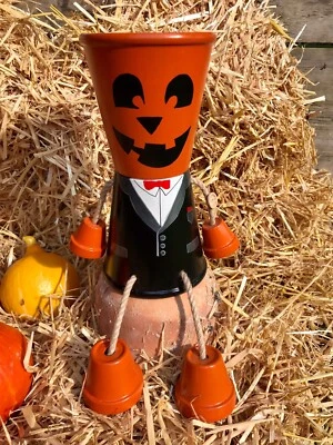 Kürbis Deko Tontopf Figur , 28 cm, handbemalt, mit viel ❤️gemacht - Bild 1 von 4