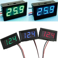 Voltage Display DC Meter 3-Digital Mini Voltmeter Wires LED 0-30V Panel Tester
