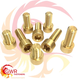 Tornillos de cabeza de enchufe M3 M4 M5 M6 M8 - LATÓN - Perno Allen DIN 912 hecho en Gran Bretaña - Imagen 1 de 3