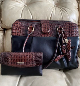 Brahmin Lady Rose Tuscan Lincoln Business Bag & Wallet Melbourne Leather Vintage - Picture 1 of 21