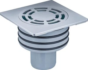 Bodenablauf senkrecht, DN50/100 Abdeckung 120mmx120mm - Bild 1 von 1