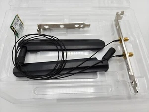 Intel AX210 WIFI 6E card and Intel desktop antenna low & full height brackets - Afbeelding 1 van 5