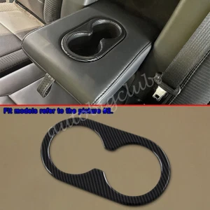 For Ford F-150 F150 2021-2023 Carbon Fiber Rear Seat Water Cup Holder Cover Trim - Picture 1 of 5