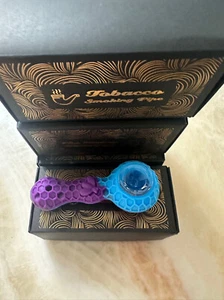 SILICONE SMOKING PIPE BOWl Silicone tobacco cigarette pipe best gift (purple) - Picture 1 of 8