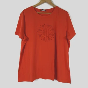 Ralph Lauren Logo Top Women's Plus Size 2X Orange Embroidered Short Sleeve - Picture 1 of 8