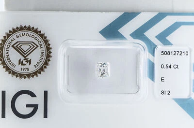 Radiant Cut Diamond Natural Loose E Color SI2 Drilled IGI Certified 0.54 Carat - Image 1 of 4