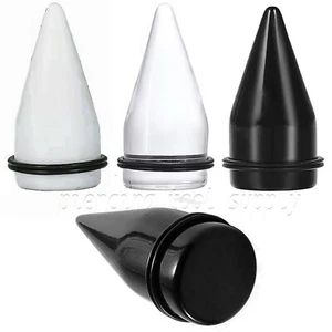 1pc. Acrylic Taper Expander Ear Stretcher Plug with Black O-Rings 12mm-25mm - Picture 1 of 8