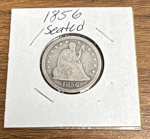 1856 25c Seated Liberty Silver Quarter Dollar Cover