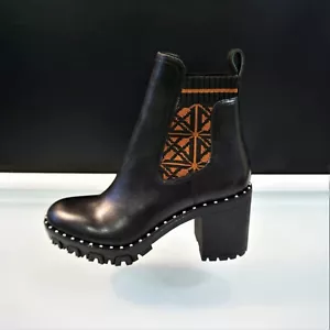 Antonio Melani Chunky Lug Sole Booties 20th Anniversary Collection Mikee Logo - Picture 1 of 11
