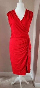 Coast Red Size 12 Stretchy Body Con Jersey Dress, Work, Races, Day to Night - Picture 1 of 9