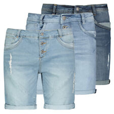 Damen Boyfriend Jeans Bermuda kurze Hose Used Look Hose Denim Fresh Made 