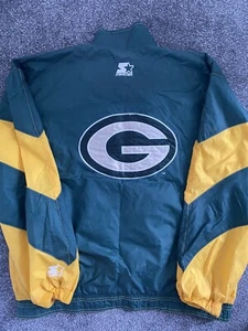 NFL Green Bay Packers Starter Vintage Light Waterproof Wind Coat Jacket Large - Picture 1 of 5