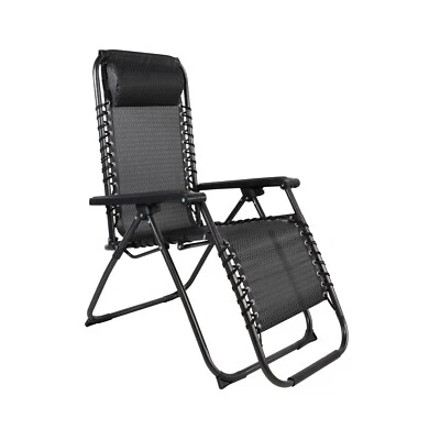 INDA-EXCLUSIV Comfort Relaxstuhl Relaxsessel Garten Liegestuhl Garten + Camping klappbar Grau