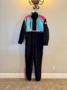 Vintage Boulder Gear Entrant Ski Suit Black Multicolor Thermolite Size L/G - Picture 1 of 17
