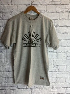 Vtg Nike Purdue Boilermakers Gray T-Shirt Center Swoosh Size Med/L Basketball - Picture 1 of 5