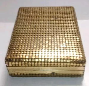 Vintage Gold Tone Sequin Metal, Cigarette / Card Case A78 - Picture 1 of 13