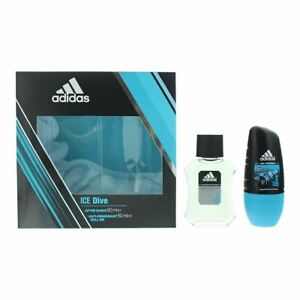 Adidas Ice Dive 2 Piece Gift Set Men (Aftershave 50ml - Deodorant Roll-On 50ml)