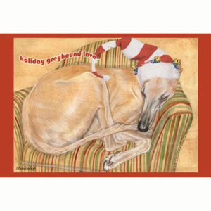 Greyhound Fawn Christmas Cards Set of 10 cards & 10 envelopes - Picture 1 of 1