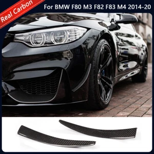 For BMW F80 M3 F82 F83 M4 14-20 Carbon Fiber Front Bumper Splitter Canards Fins - Foto 1 di 16