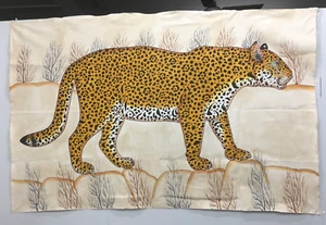 Enorme PINTURA LEOPARDO de diseñador Jamie Parlade de los años 80 hecha a mano sobre lienzo (11672) - Imagen 1 de 13
