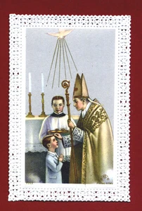 santino LACE HOLY CARD MEMORY OF FIRST COMMUNION SANTINI - Picture 1 of 1