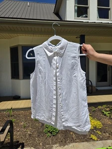 Tommy Bahama -Women's Button Up Sleeveless Shirt- Linen Finish - Size S - Picture 1 of 8