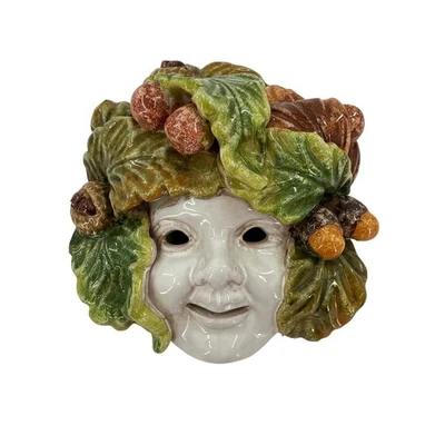Mascarilla facial de cerámica italiana Mayólica Baco Italia hojas de uvas Foto 1 de 4
