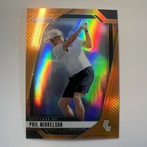 2025 Panini Prizm LIV Golf Phil Mickelson Orange Prizm /75 FOTL HYFLYERS - Picture 1 of 9