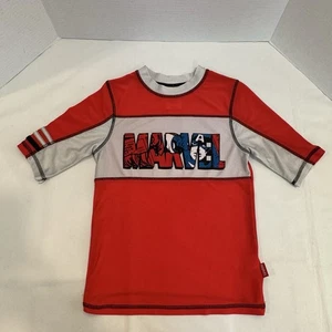 Disney Marvel Rash Guard SPF 50+ Kids Size 7/8 Red - Picture 1 of 5