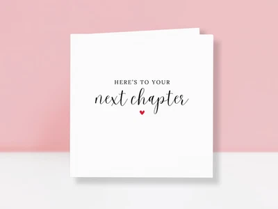 Here’s to Your Next Chapter Card – Congrats Card for New Job - New Chapter Card - Image 1 of 4