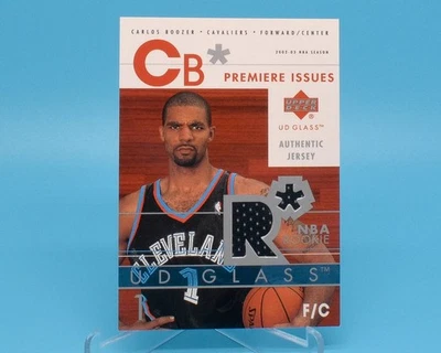 Parche reliquia de novato de vidrio de cubierta superior Carlos BOOZER 2002-03 Foto 1 de 2