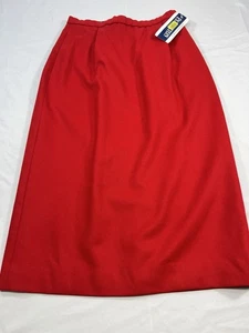 Pendleton Skirt Women 8 Red Wool Midi Lined Cottage Twee - Picture 1 of 7