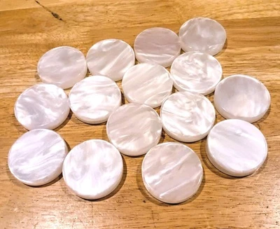 Artistic Pearlized Large 1.75 Inch Black Tournament Grade Backgammon Checkers - Image 1 of 3