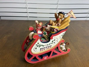 Danbury Mint Boston Red Sox Christmas Statues Sleigh Snowman Limited Edition MLB - Picture 1 of 18