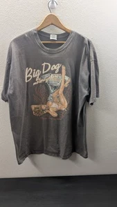 Vintage BIG DOG MOTORCYCLES DARK GRAY T SHIRT Oil Spot LOOK Gateway St Louis XL - Picture 1 of 11