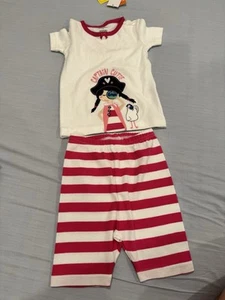 Gymboree toddler girl Captain cutie pink short sleeves/shorts cotton pajamas 3T - Picture 1 of 5