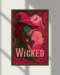 Böse Hexe und rosa Prinzessin Film Wand Poster Druck | 11x17 24x36 - Bild 1 von 1