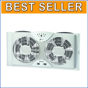 Reversible 8" Twin Window Fan with One-Touch Control for Breezy Comfort - Picture 1 of 2