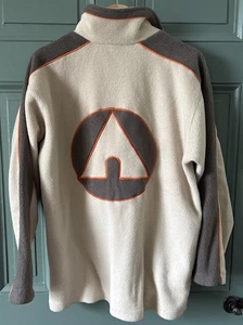 VTG Airwalk logo Y2K Skate Streetwear Fleece Orange Khaki 90s Small - Picture 1 of 9