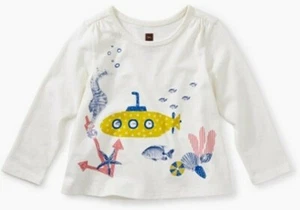 TEA COLLECTION Seascape Graphic Top - Chalk - NWT Girls 12-18 month - Picture 1 of 1