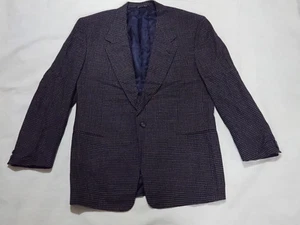 Men's Canali Blue Houndstooth Wool Italian Designer Blazer Sport Coat Jacket 52R - Picture 1 of 8