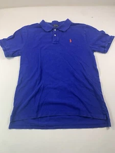 Polo Ralph Lauren Shirt Boys XL Short Sleeve Orange Pony Blue - Picture 1 of 12