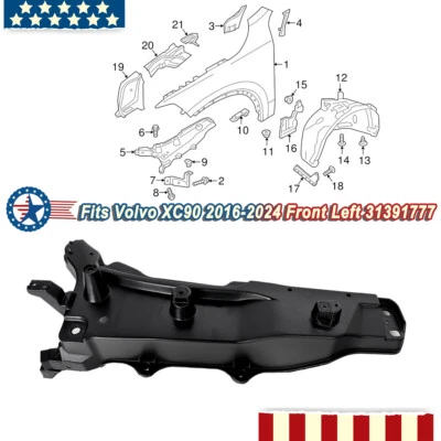 For 2016-2024 Volvo XC90 Front Fender Mount Panel Bracket 31391777 Left Side - Image 1 of 4