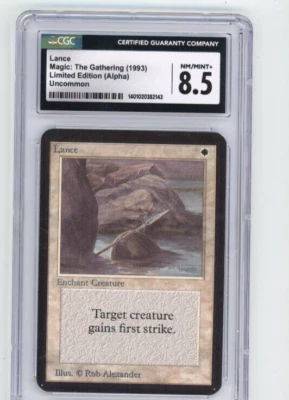1993 Magic the Gathering MtG LIMITED EDITION ALPHA  LANCE CGC 8.5  - Image 1 of 2