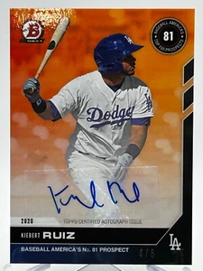 2020 Bowman Next America's Top 100 Kiebert (Keibert) Ruiz Auto #T39A ORANGE 4/5 - Picture 1 of 2