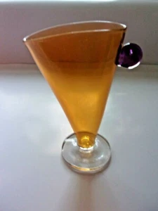 NICE UNUSUAL MID CENTURY MODERNISTIC STYLE ART GLASS VASE SIGNED JOHN CHILES - Picture 1 of 7